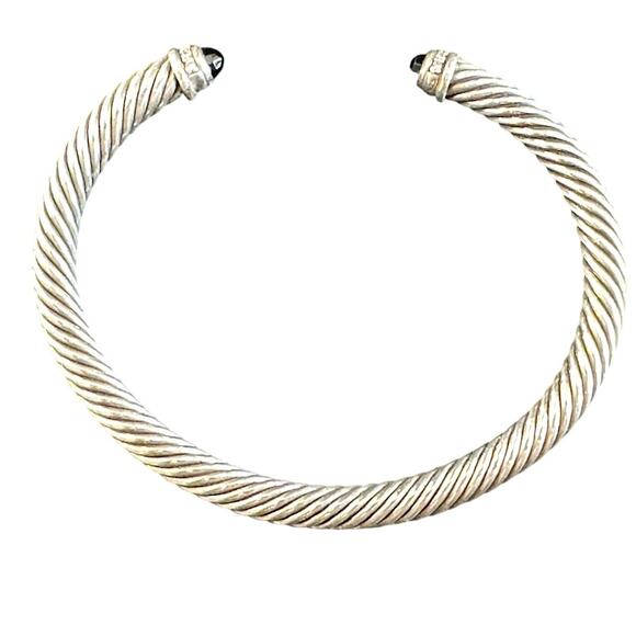David Yurman Onyx & Diamond Classic Cable Cuff - Picture 8 of 8
